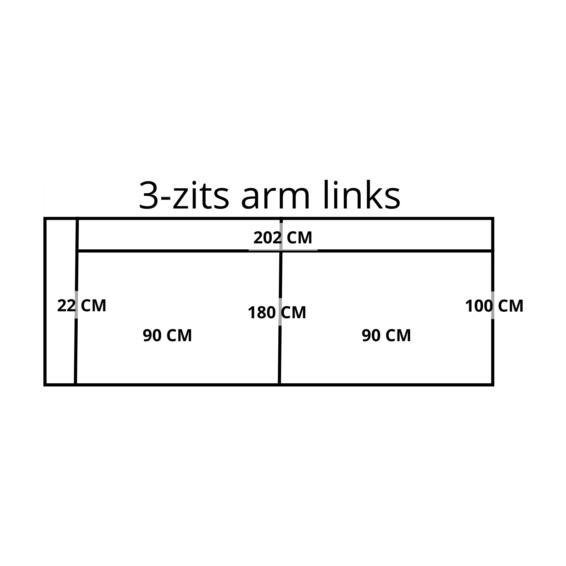 afbeelding van Leren elementenbank Flow - element 3 zits arm links